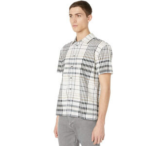 BLDWN $138 Modern Relaxed Button up Julian Shirt Short Sleeve Plaid Sz Small